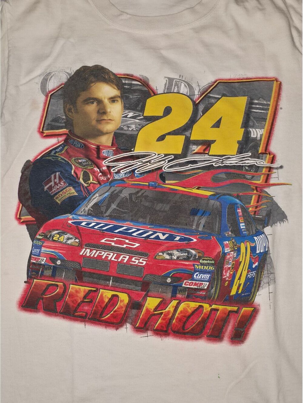 2008 Nascar Jeff Gordon "Red Hot Fired Up" Double Sided Tee